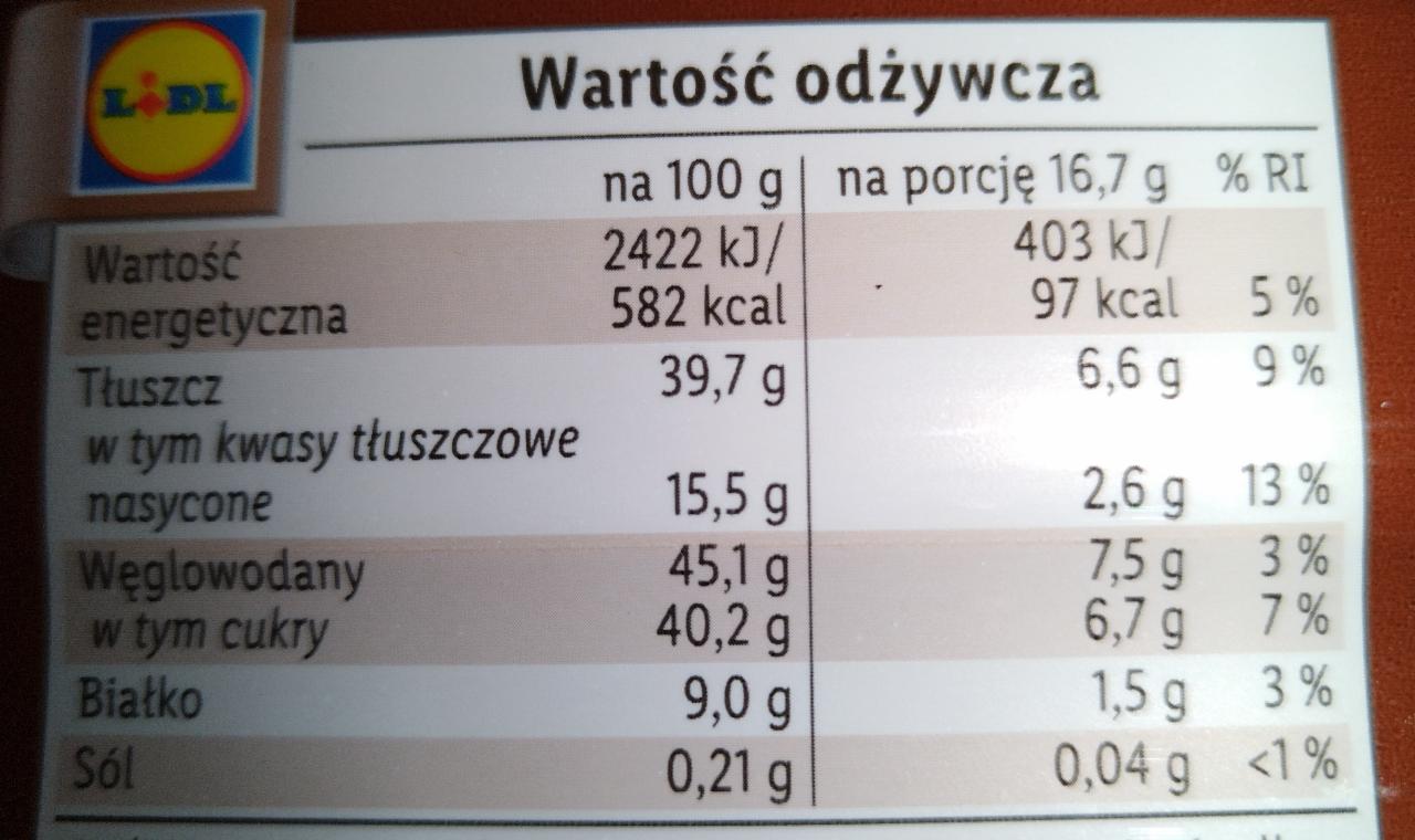 Czekolada Mleczna Z Ca Ymi Orzechami Fincarre Kalorie Kj I Warto Ci