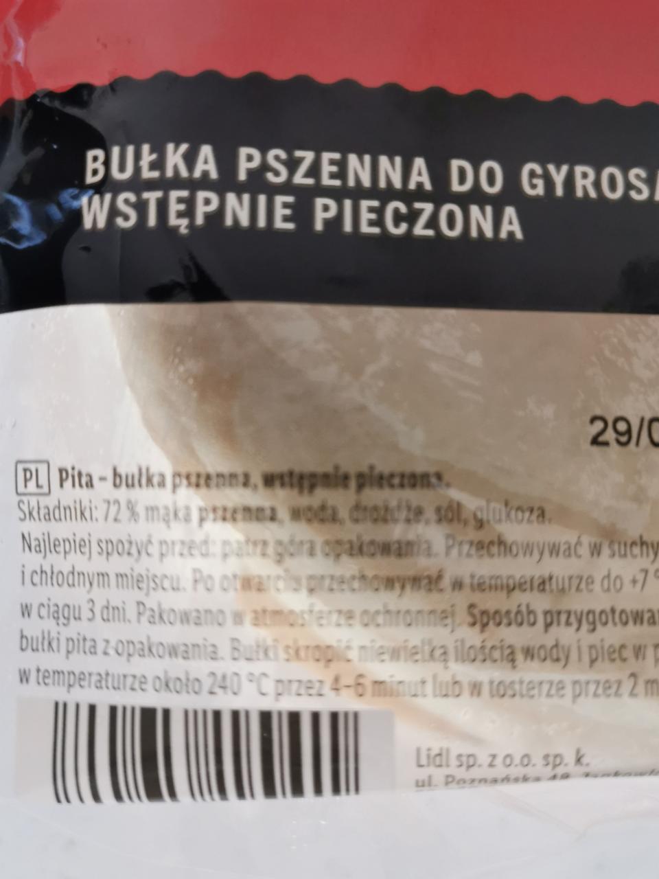 Pita Lidl Kalorie Kj I Warto Ci Od Ywcze Dine Fit Pl