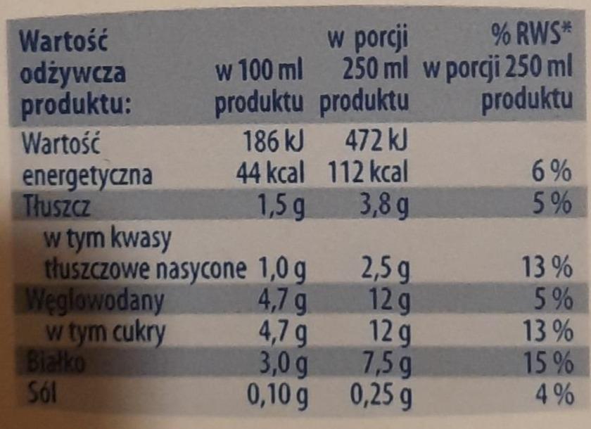 Mleko Uht Bez Laktozy Mleczna Dolina Kalorie Kj I Warto Ci