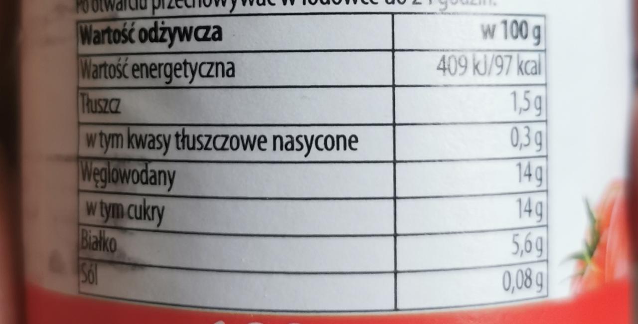 Koncentrat Pomidorowy 30 Gama kalorie kJ i wartości odżywcze