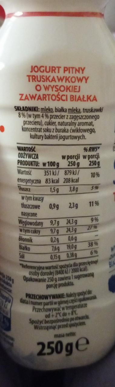 Jogurt Pitny Typu Islandzkiego Skyr Truskawka Fruvita Kalorie Kj I