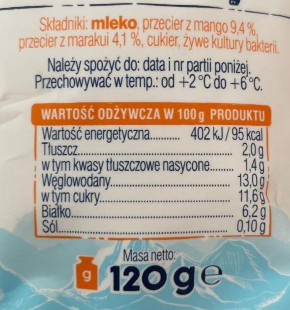 Bakoma Jogurt Skyr Typu Islandzkiego Mango Marakuja G Kalorie Kj