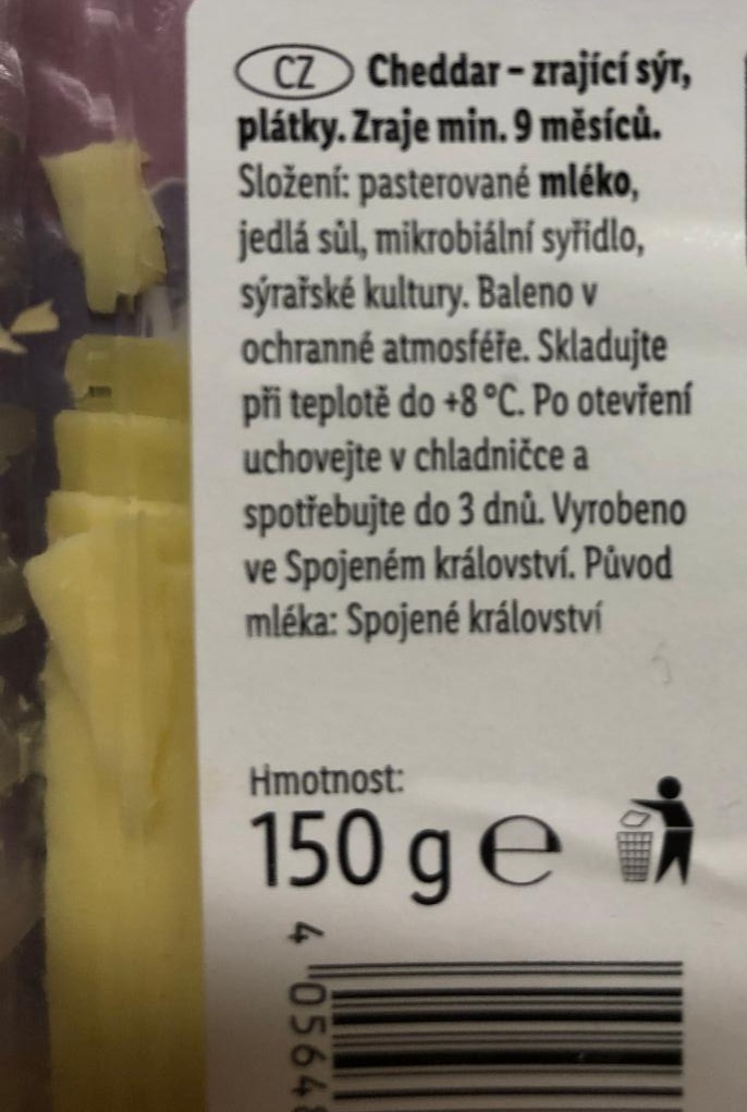 Mature Sliced Cheddar Valley Spire kalorie kJ i wartości odżywcze