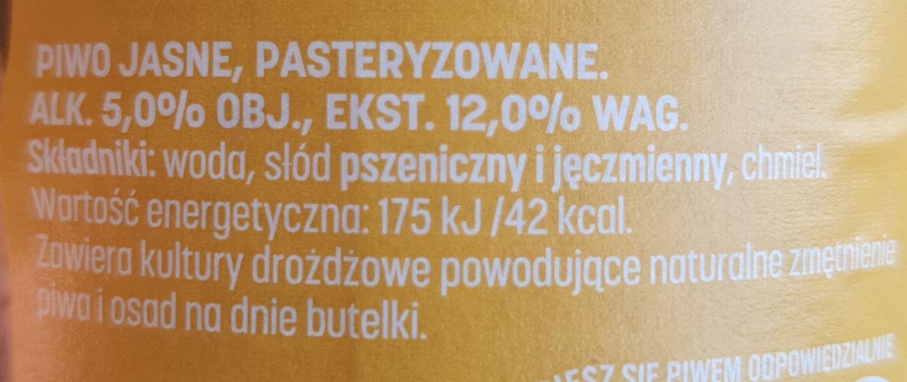 Piwo jasne klasyczna pszenica 500 ml Okocim kalorie kJ i wartości