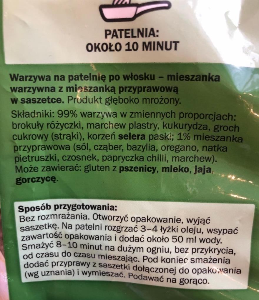 Warzywa na patelnię po włosku Freshona kalorie kJ i wartości