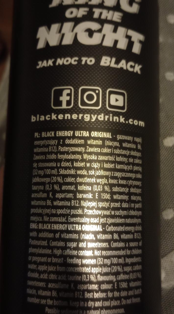 Ultra Original Gazowany Nap J Energetyzuj Cy Ml Black Energy