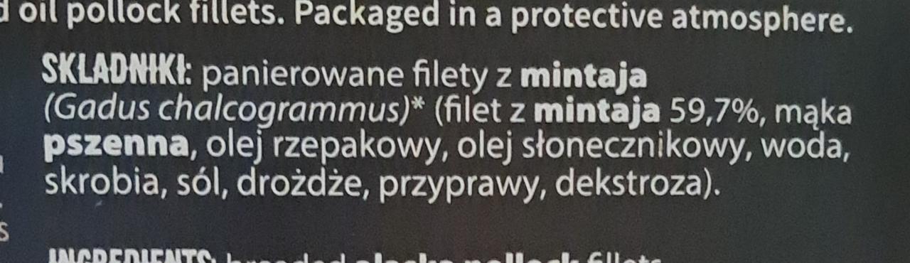 Szybka rybka filet z mintaja w chrupiącej panierce Lisner kalorie kJ