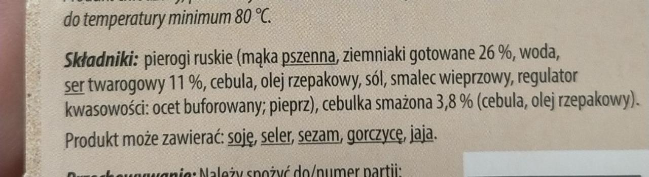 Pierogi Ruskie Z Cebulk Nasze Smaki Kalorie Kj I Warto Ci Od Ywcze