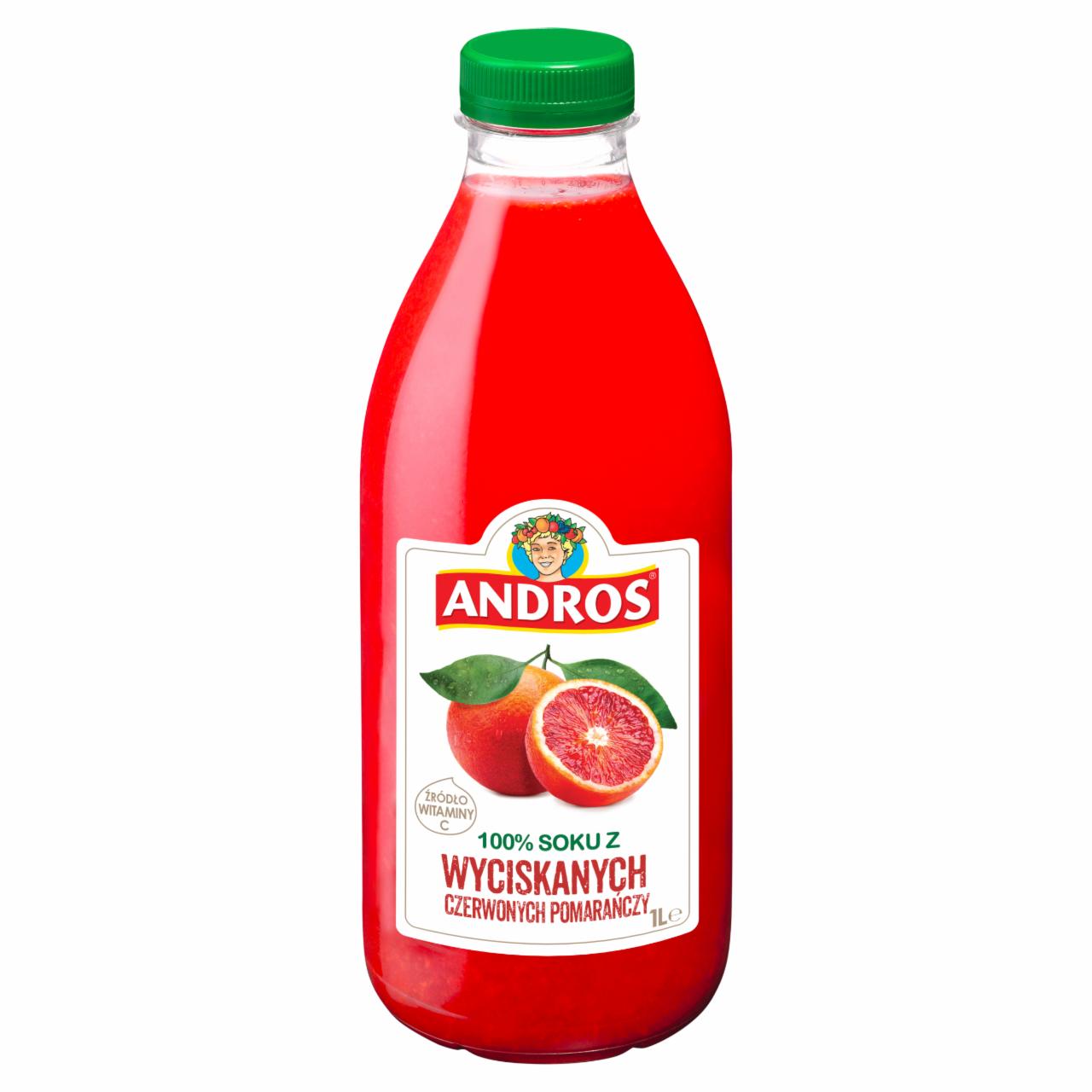 Zdjęcia - Andros 100 % soku z wyciskanych czerwonych pomarańczy 1 l