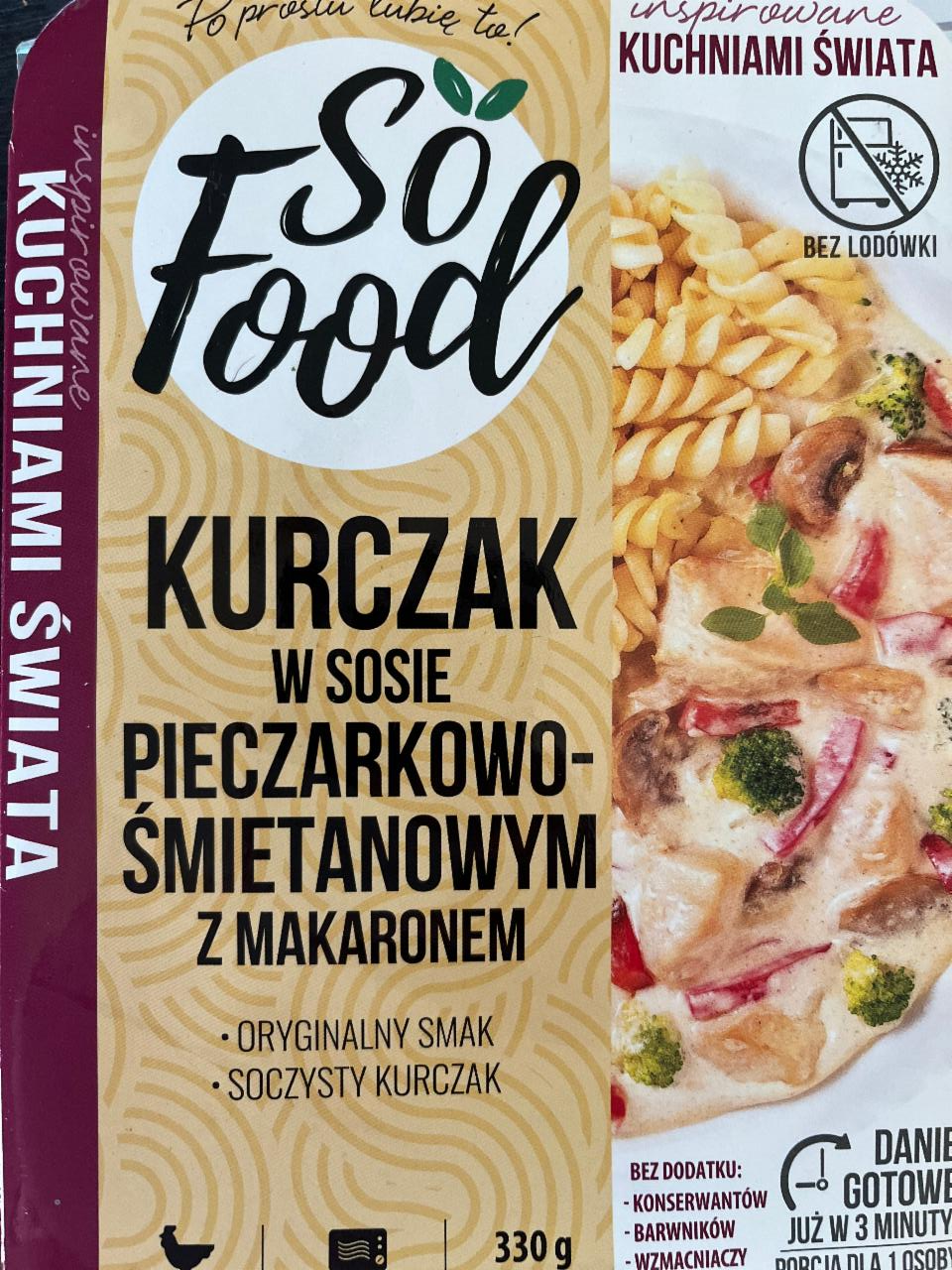 Zdjęcia - Kurczak w sosie pieczarkowo śmietankowym z makaronem So Food