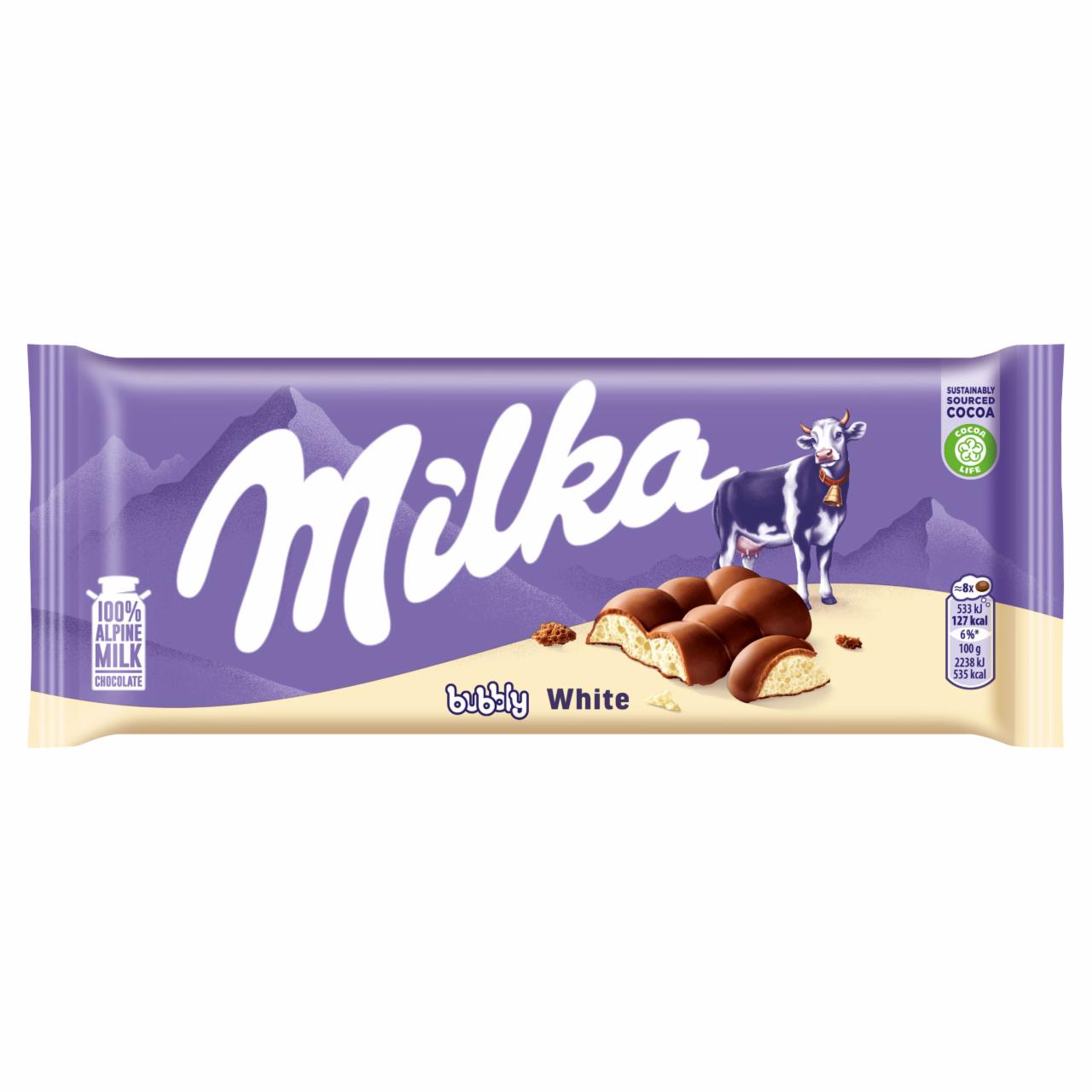 Zdjęcia - Milka Bubbly White Czekolada mleczna 95 g