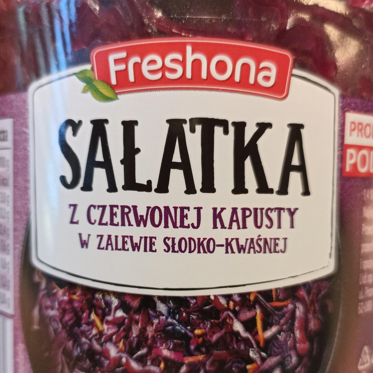 Zdjęcia - Sałatka z czerwonej kapusty w zalewie słodko-kwaśnej Freshona