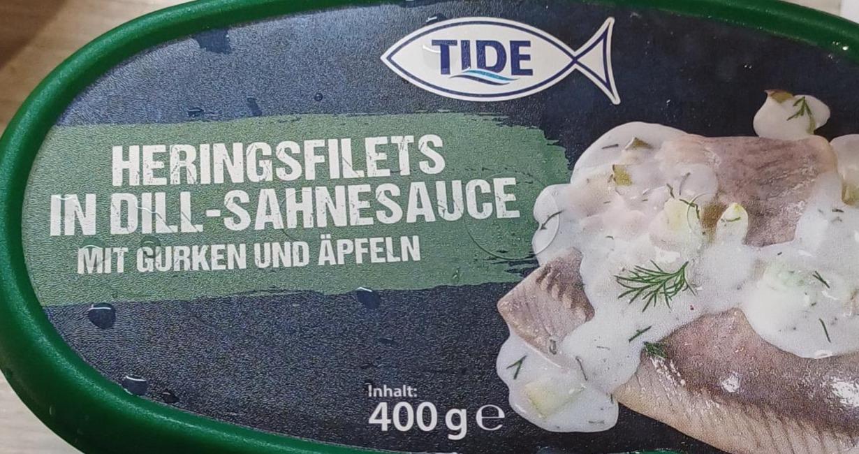 Zdjęcia - Heringsfilets in dill sahnesauce mit gurken und apfeeln Tide