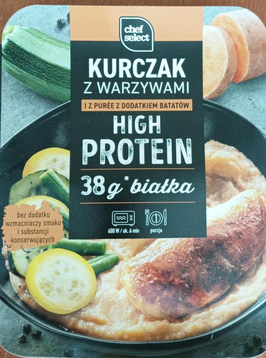 Zdjęcia - Kurczak z warzywami i z puree z dodatkiem batatów high protein Chef select