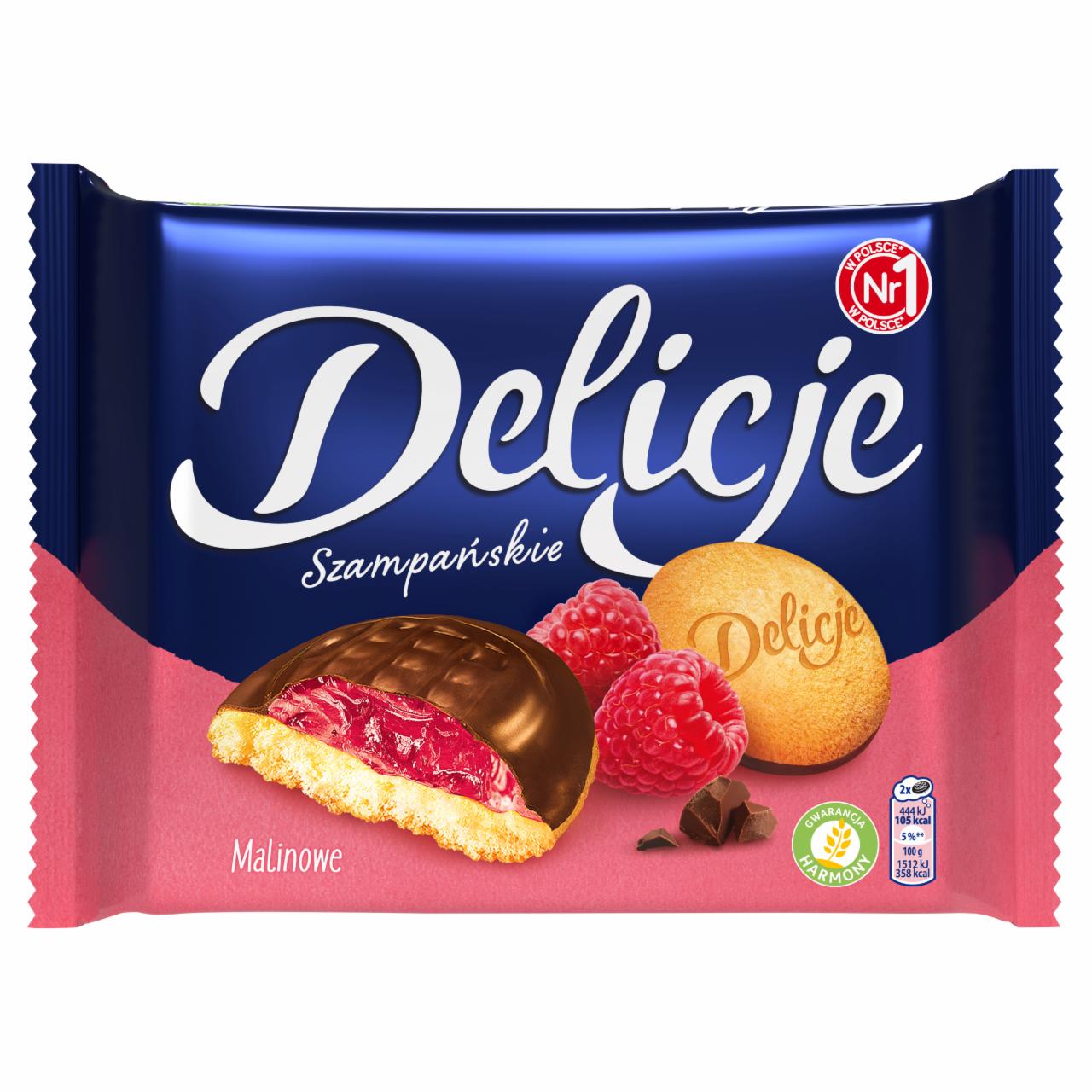 Zdjęcia - Delicje Szampańskie Biszkopty z galaretką o smaku malinowym oblewane czekoladą 294 g