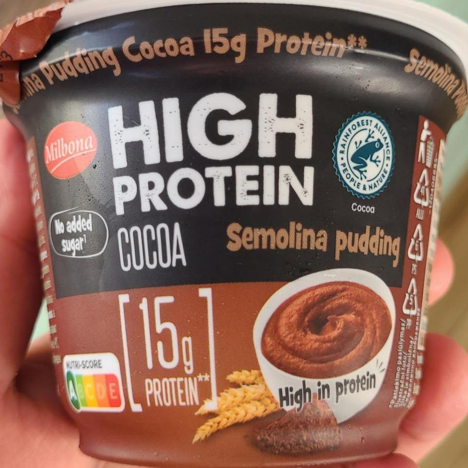 Zdjęcia - High protein cocoa semolina pudding Milbona