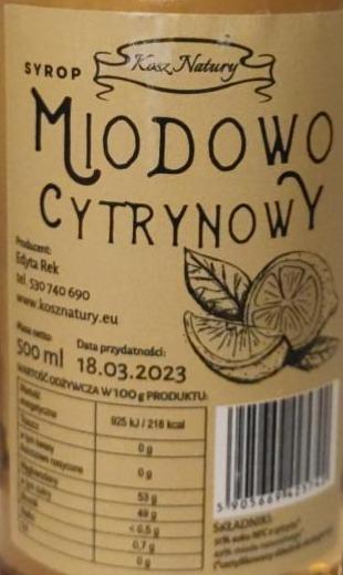 Zdjęcia - Syrop miodowo-cytrynowy Kosz Natury