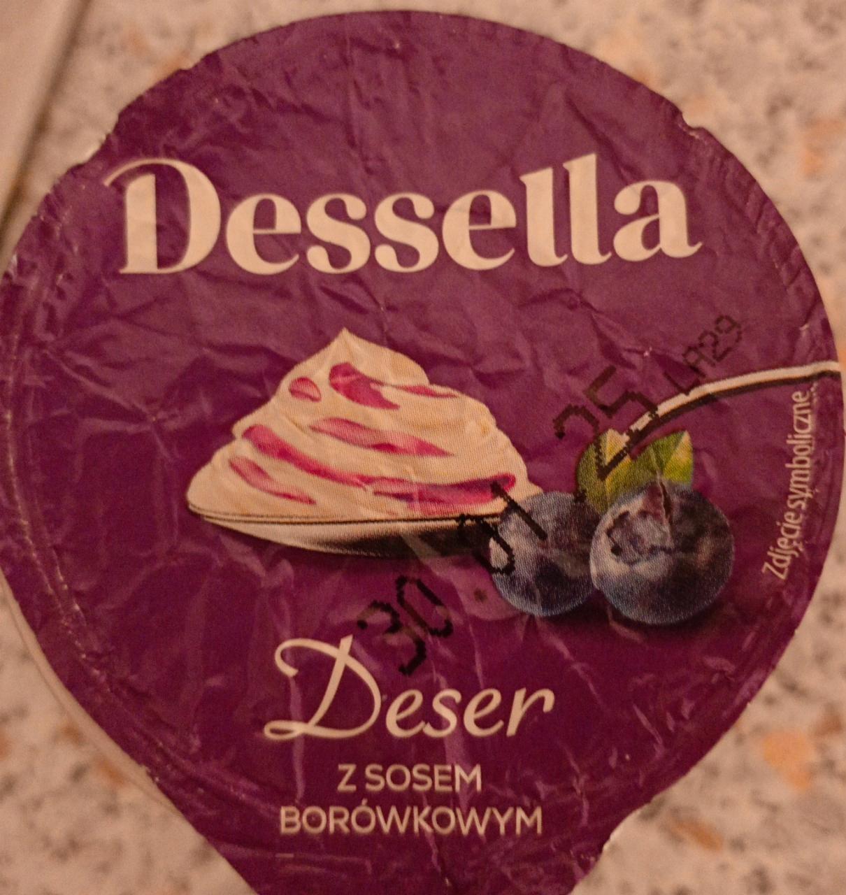 Zdjęcia - Deser z sosem borówkowym Dessella