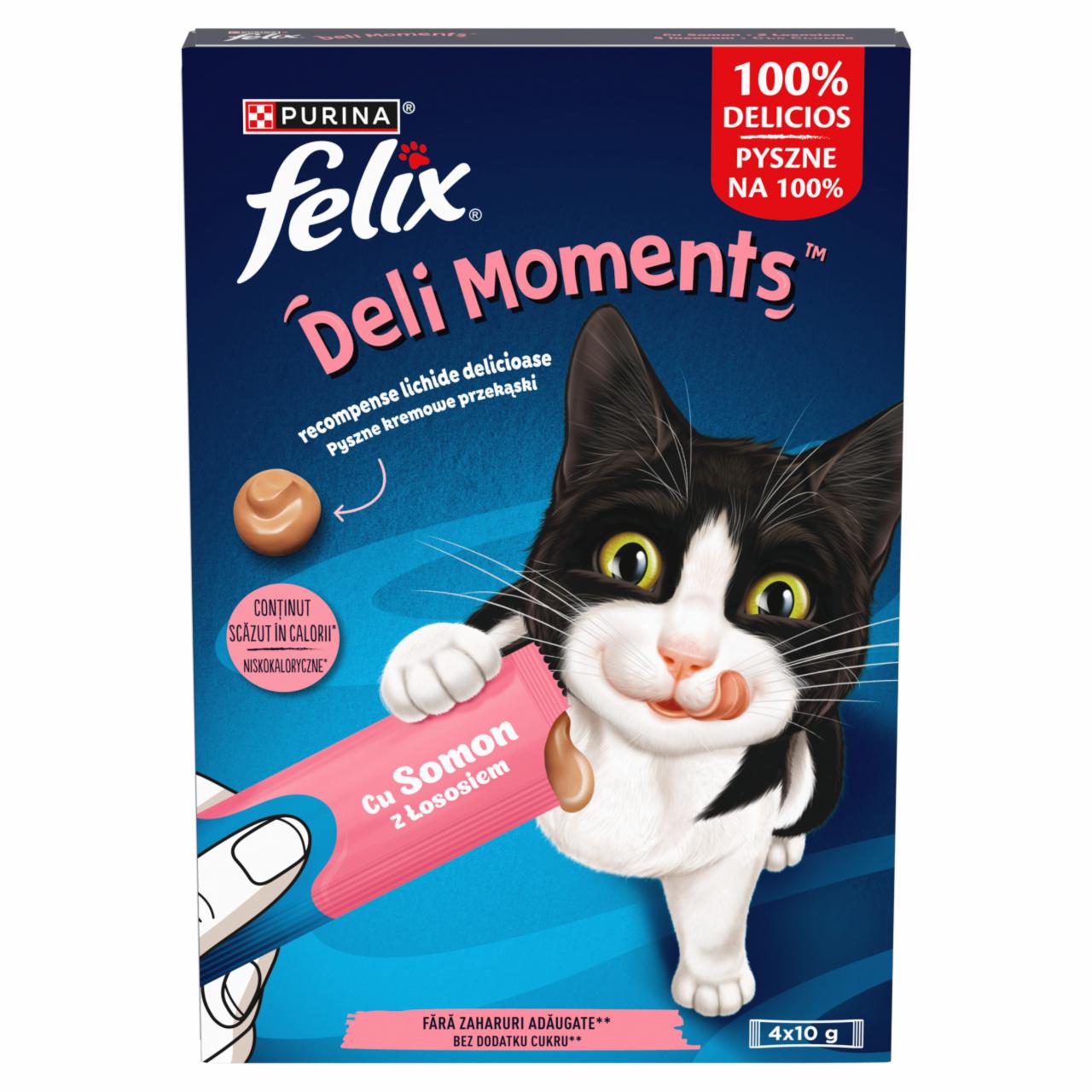 Zdjęcia - Felix Deli Moments Kremowe przekąski dla kotów z łososiem 4 x 10 g