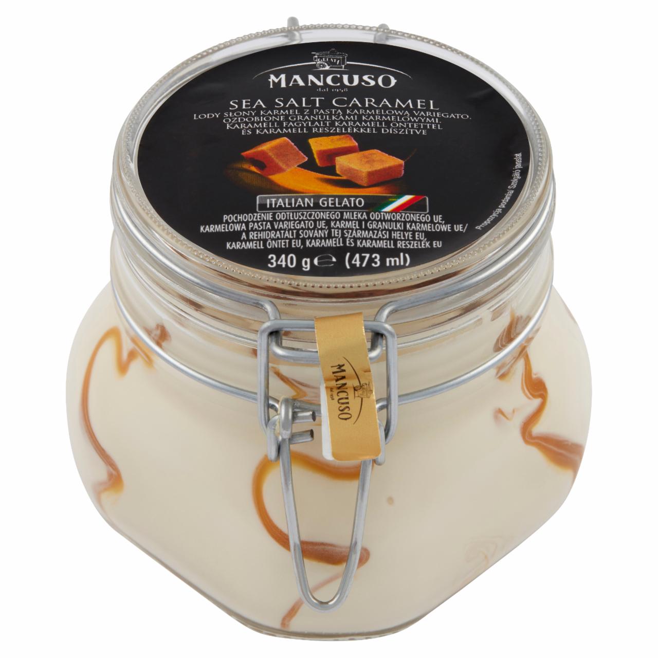 Zdjęcia - Mancuso Gelati Sea Salt Caramel Lody słony karmel z pastą karmelową variegato 473 ml