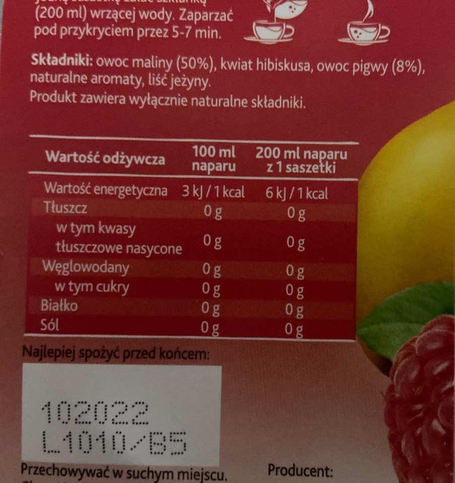 Herbapol Herbaciany Ogród Herbatka Owocowo-ziołowa Malina Z Pigwą 54 G ...