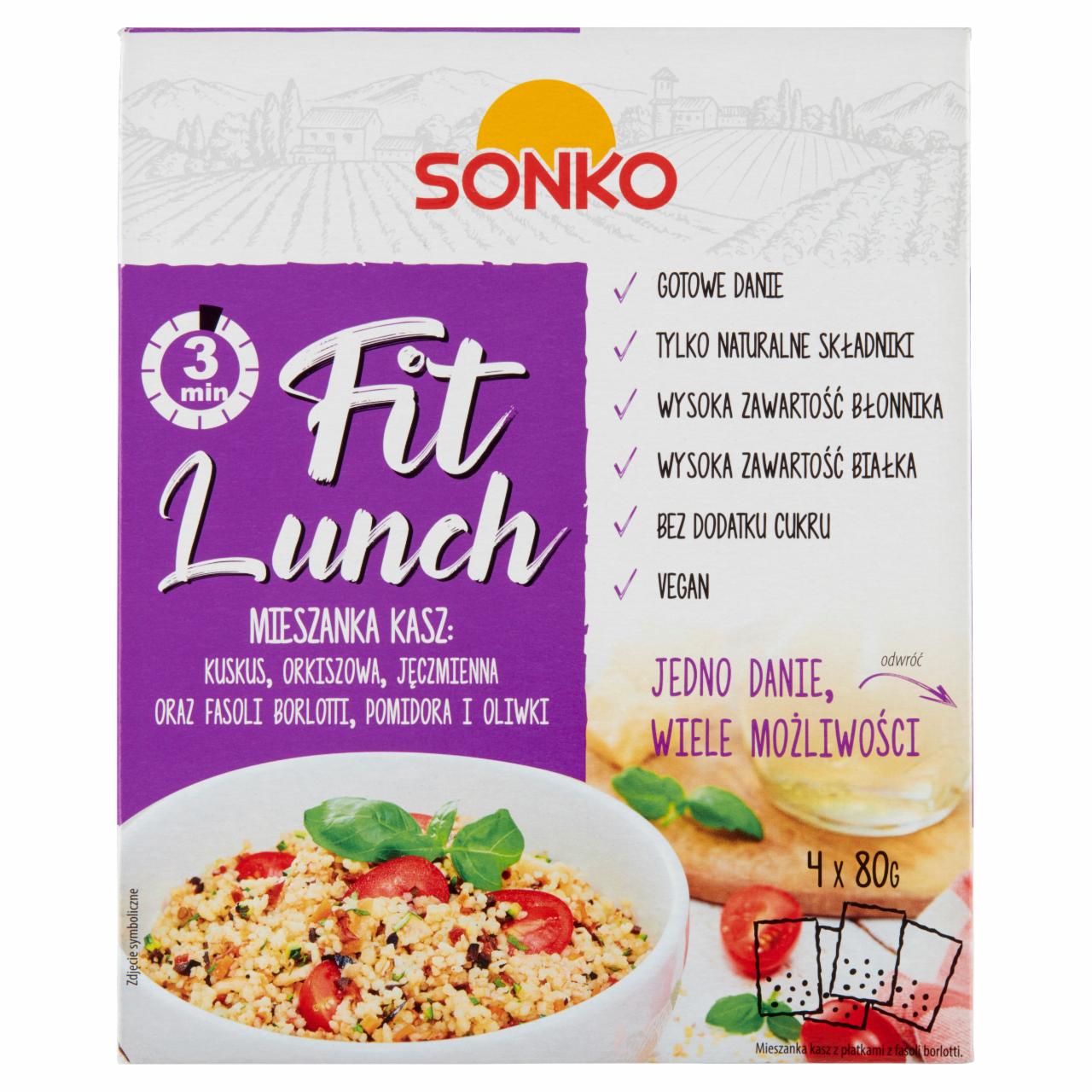 Zdjęcia - Sonko Fit Lunch Mieszanka kasz kuskus orkiszowa jęczmienna 320 g (4 x 80 g)