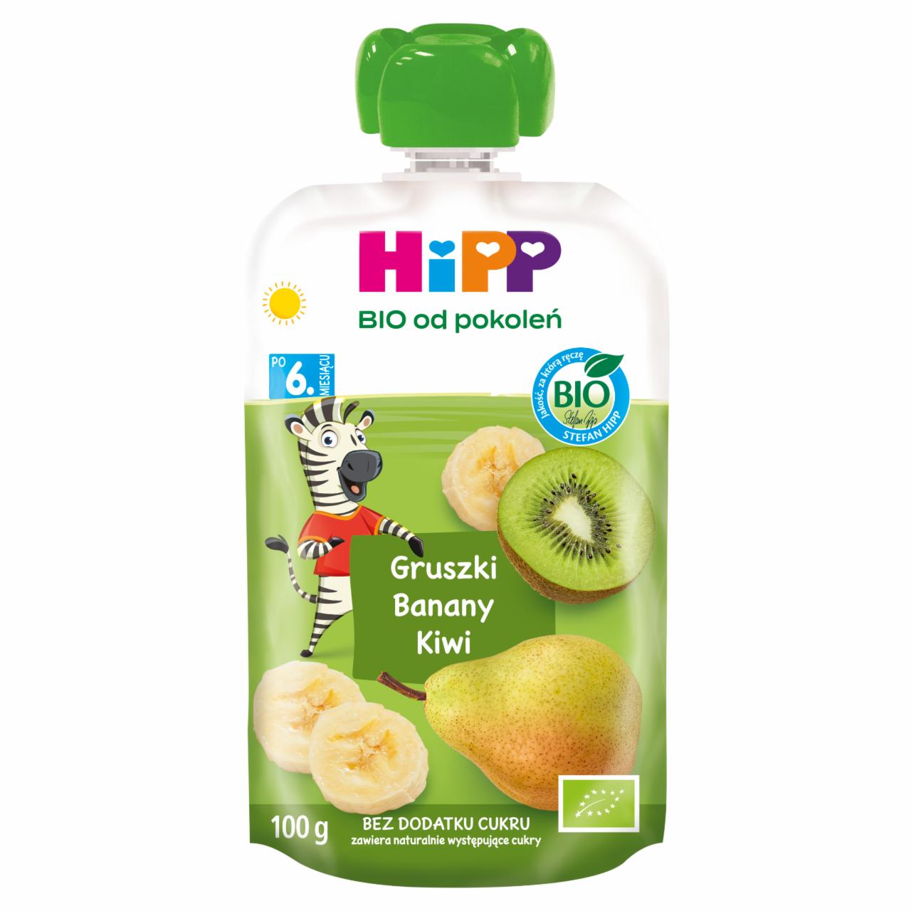 Zdjęcia - HiPP BIO Mus owocowy gruszki banany kiwi po 6. miesiącu 100 g