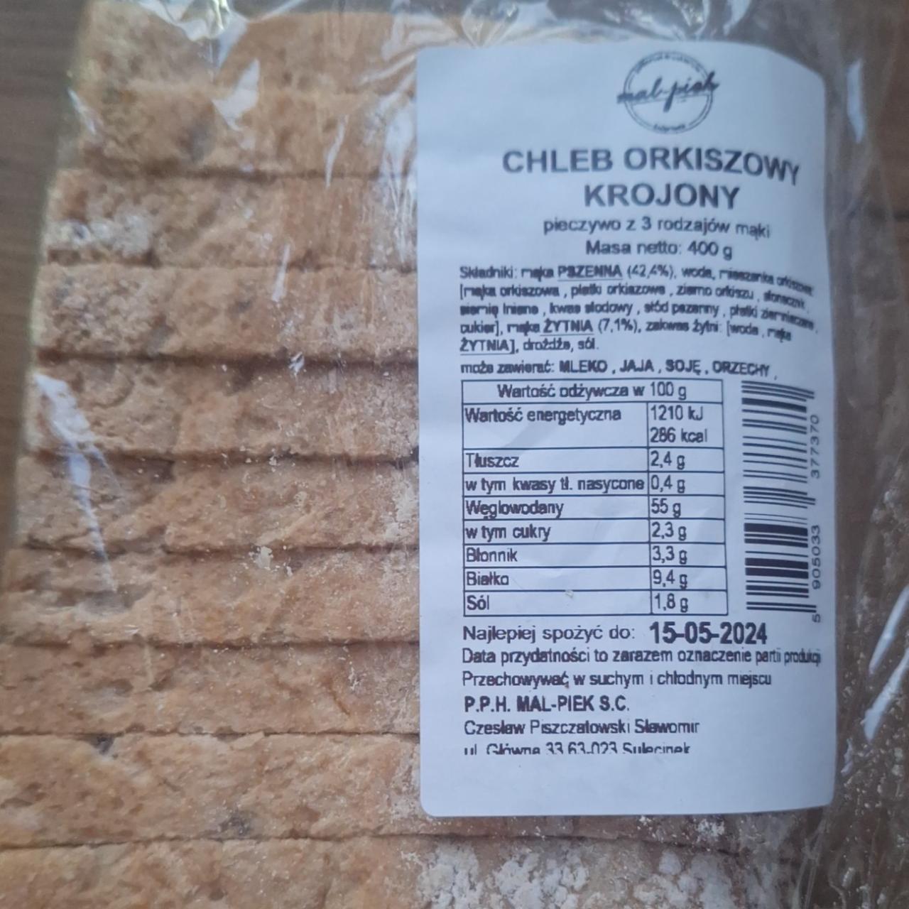 Zdjęcia - Chleb orkiszowy krojony Mal Piek