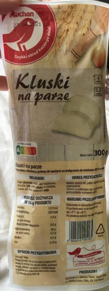 Zdjęcia - Kluski na parze Auchan