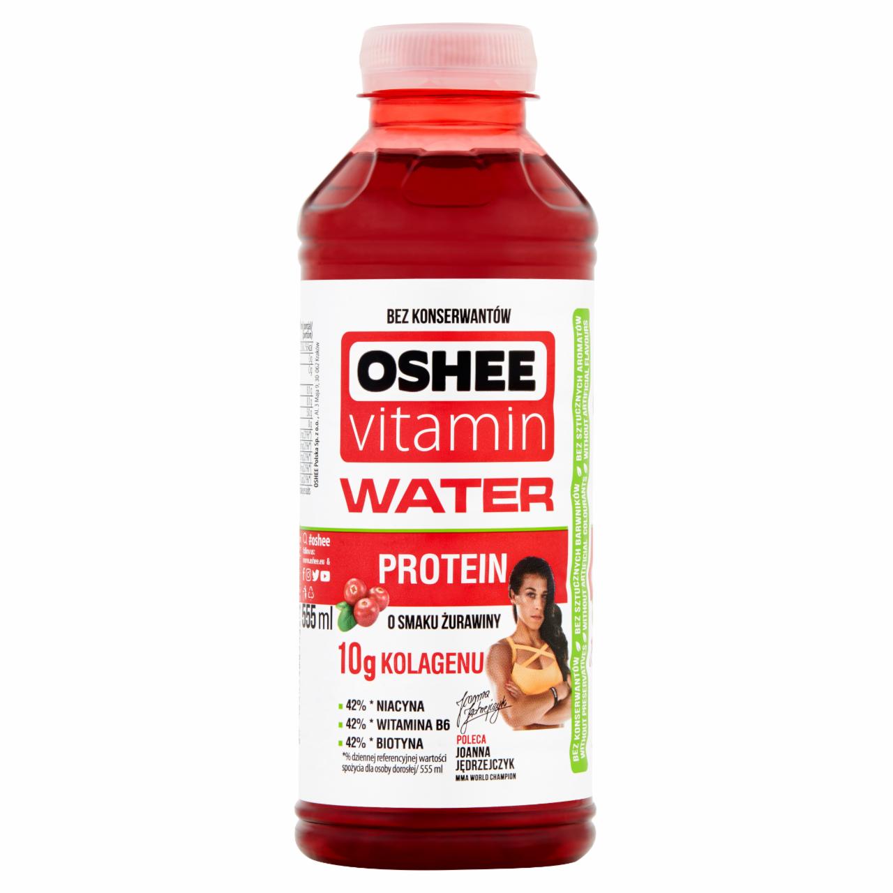 Zdjęcia - Oshee Vitamin Water Protein Niegazowany napój o smaku żurawinowym 555 ml