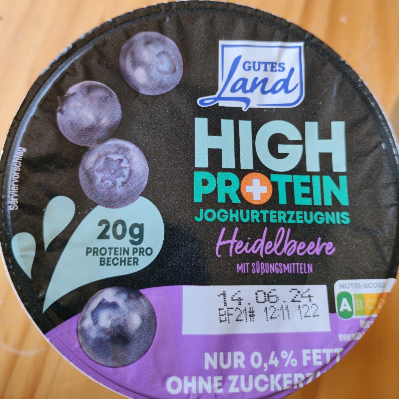 Zdjęcia - High protein joghurterzeugnis Heidelbeere Gutes Land