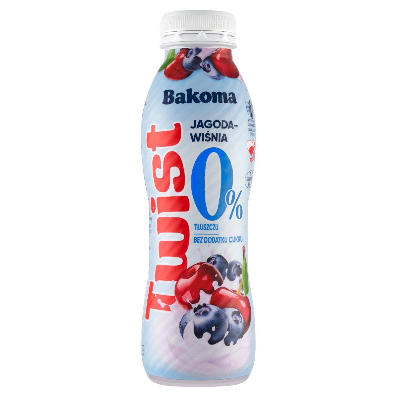 Zdjęcia - Bakoma Twist Jogurt do picia jagoda-wiśnia 370 g