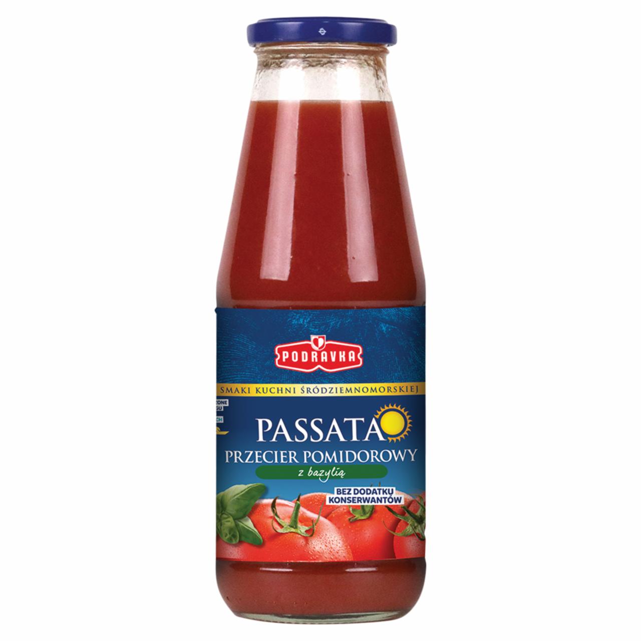 Zdjęcia - Podravka Passata przecier pomidorowy z bazylią 680 g