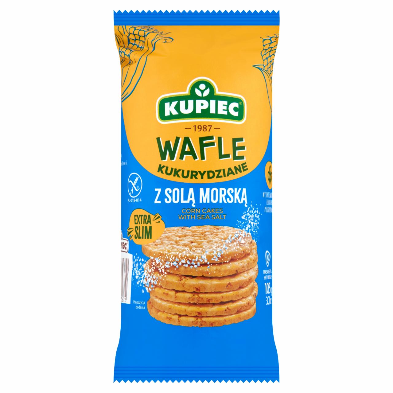 Zdjęcia - Kupiec Extra Slim Wafle kukurydziane z solą morską 105 g