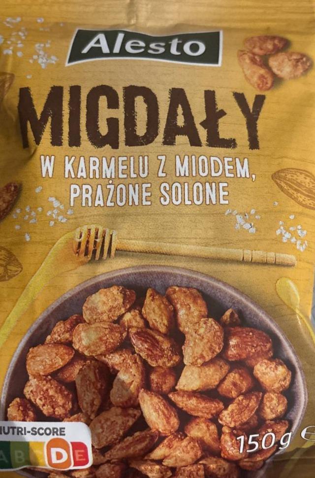 Zdjęcia - Migdały w karmelu z miodem prażone solone Alesto