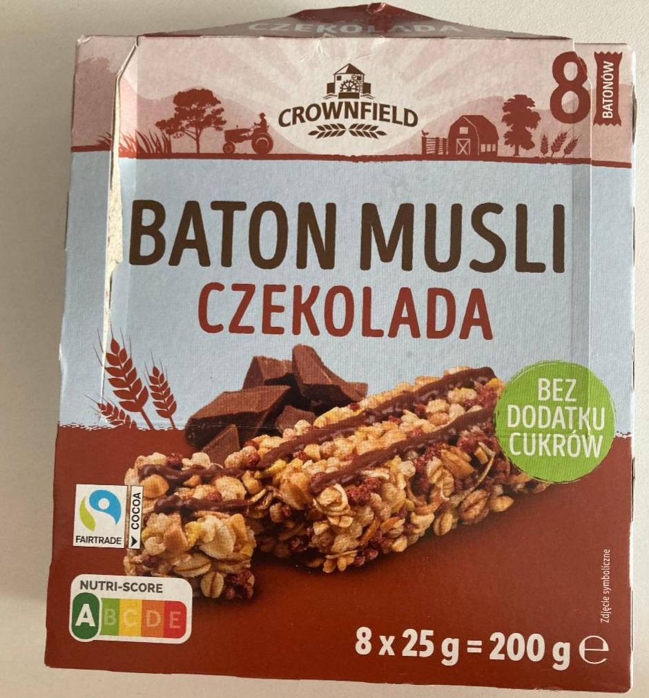 Zdjęcia - Baton musli czekolada bez dodatku cukrów Crownfield