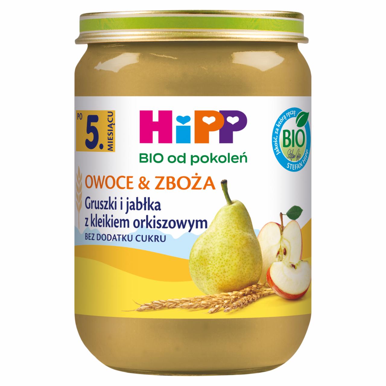 Zdjęcia - HiPP BIO Owoce & Zboża Gruszki i jabłka z kleikiem orkiszowym po 5. miesiącu 190 g