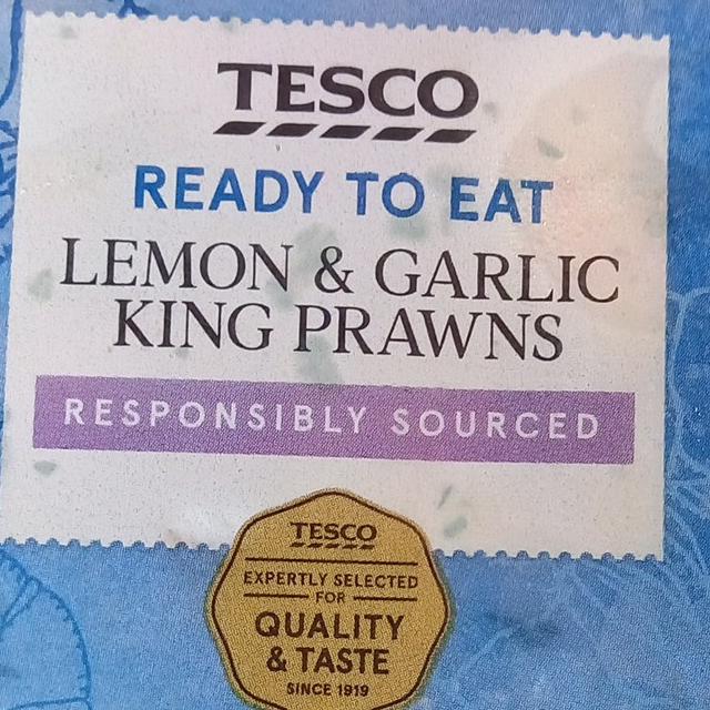 Zdjęcia - Lemon & garlic king prawns Tesco