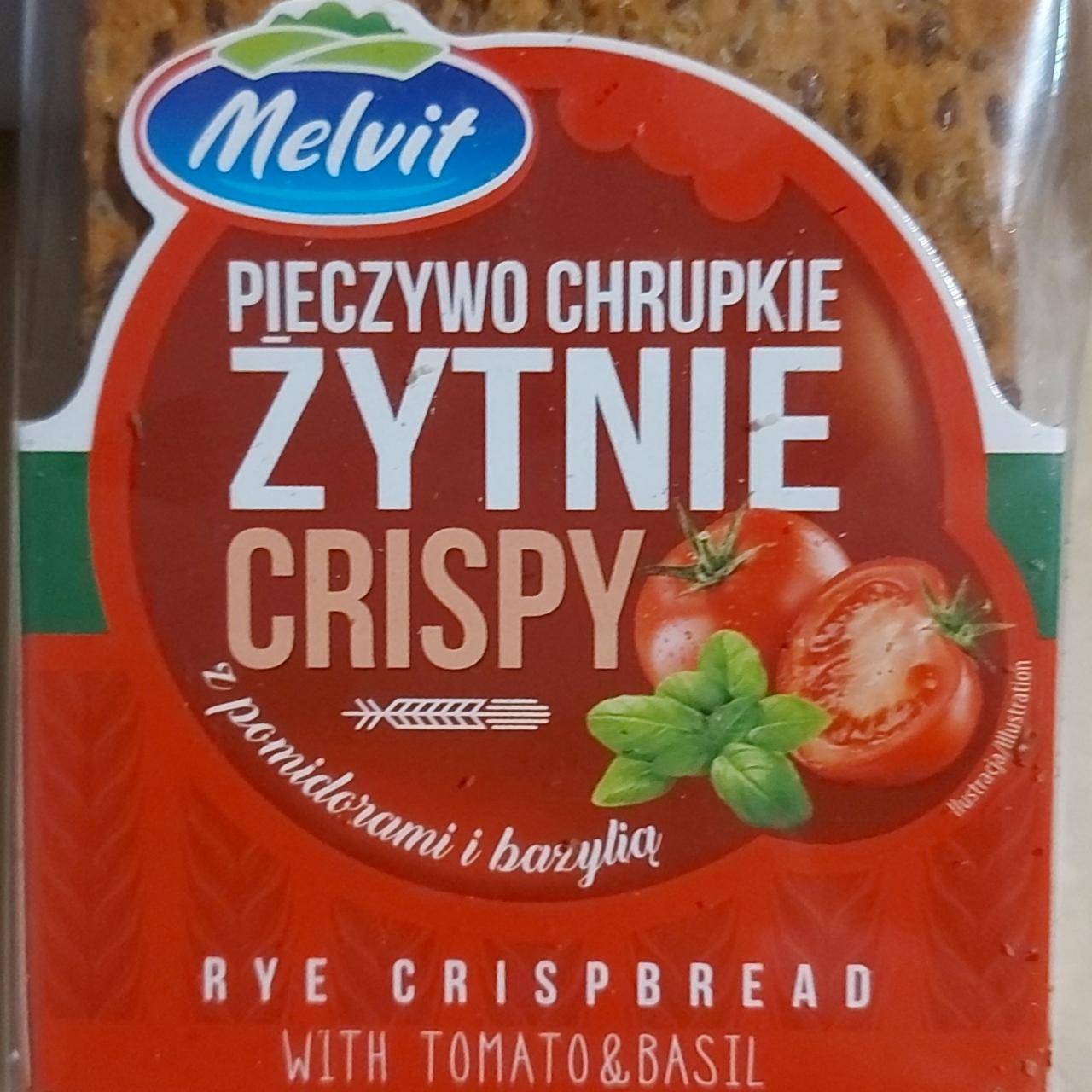 Zdjęcia - Pieczywo chrupkie crispy żytnie z pomidorami i bazylią Melvit