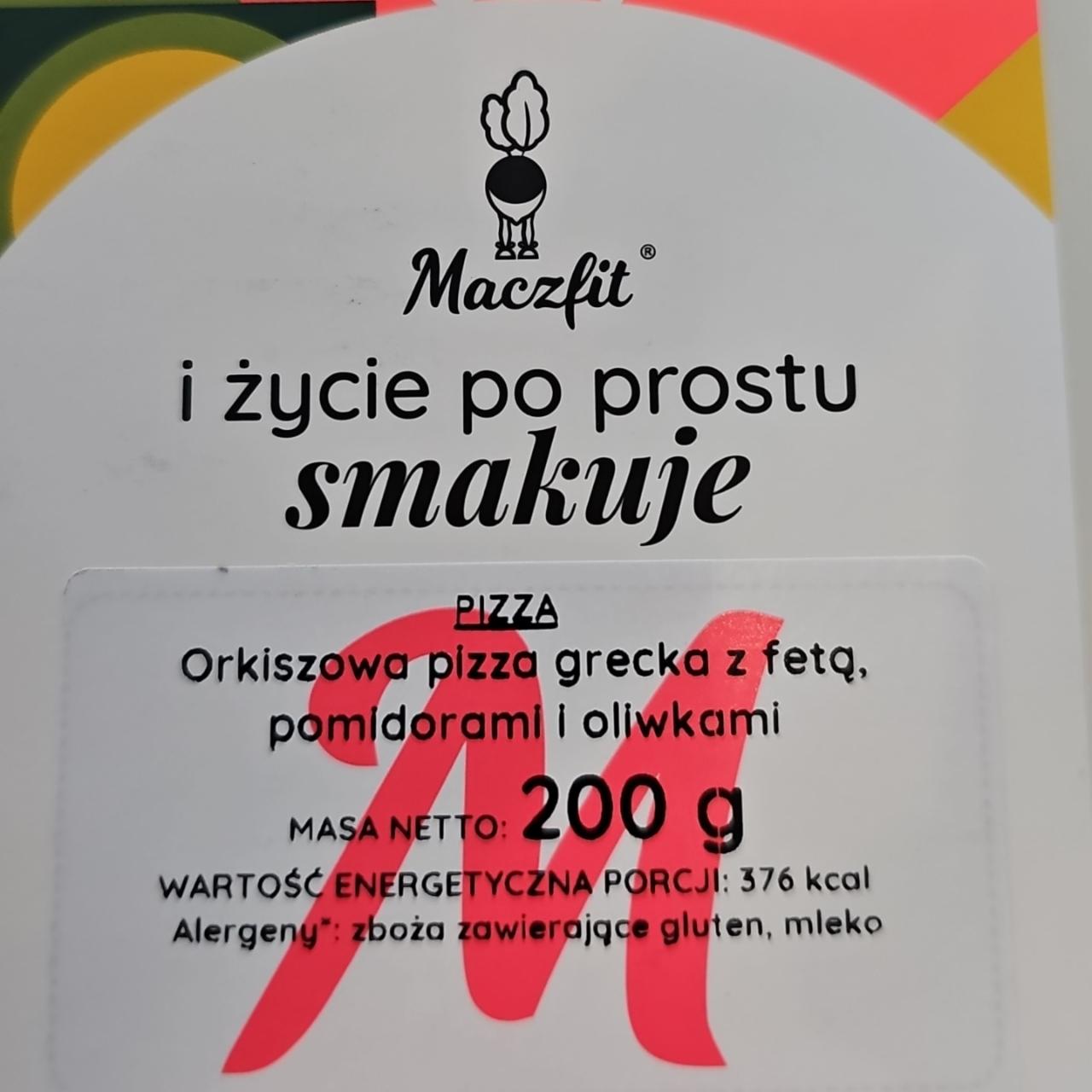 Zdjęcia - Orkiszowa pizza grecka z fetą pomidorami i oliwkami Maczfit