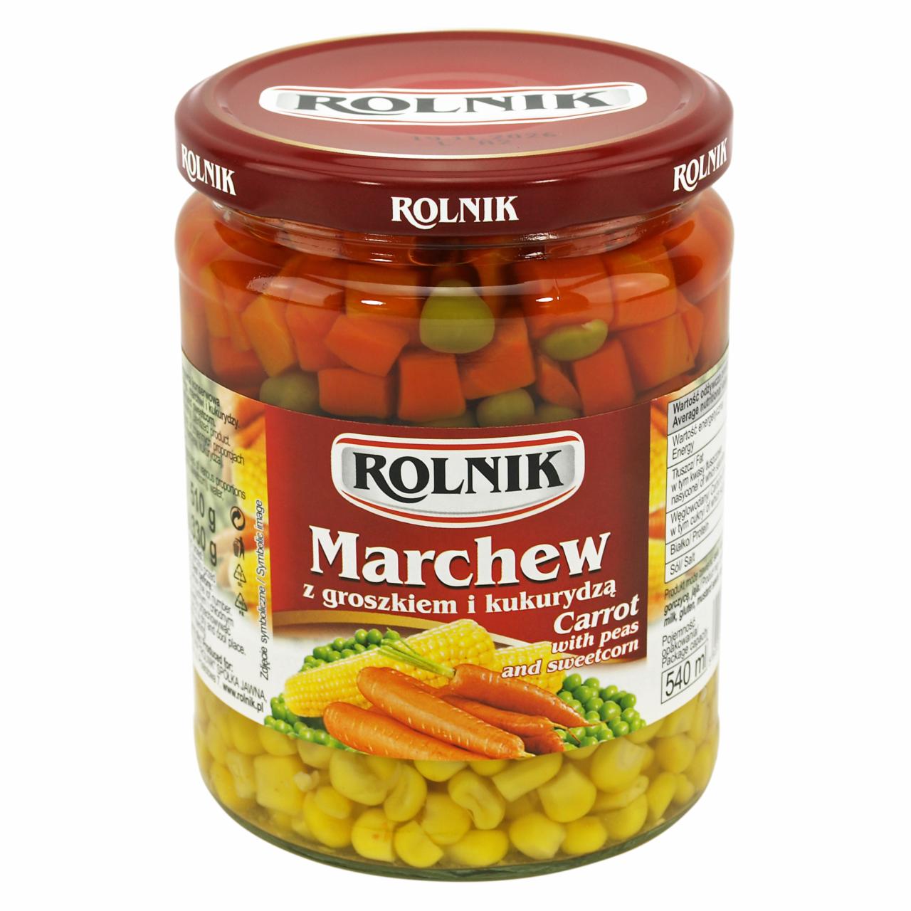 Zdjęcia - Rolnik Marchew z groszkiem i kukurydzą 510 g