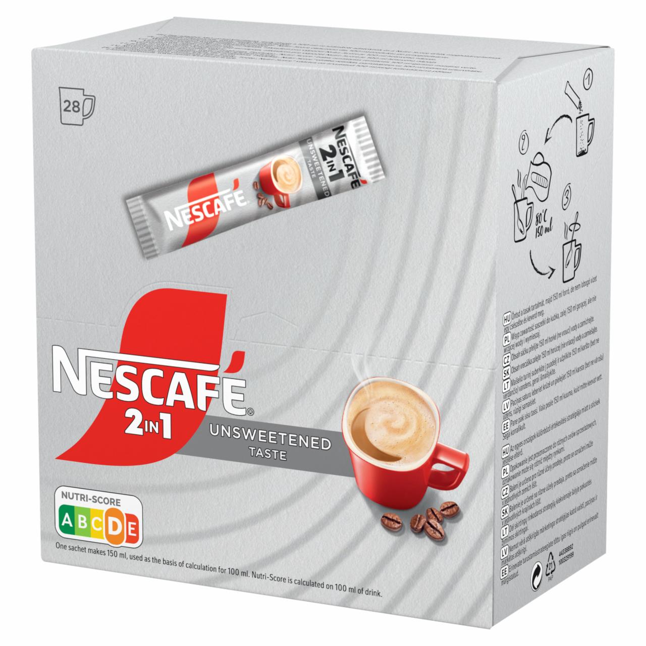 Zdjęcia - Nescafé 2in1 Unsweetened Taste Rozpuszczalny napój kawowy 224 g (28 x 8 g)