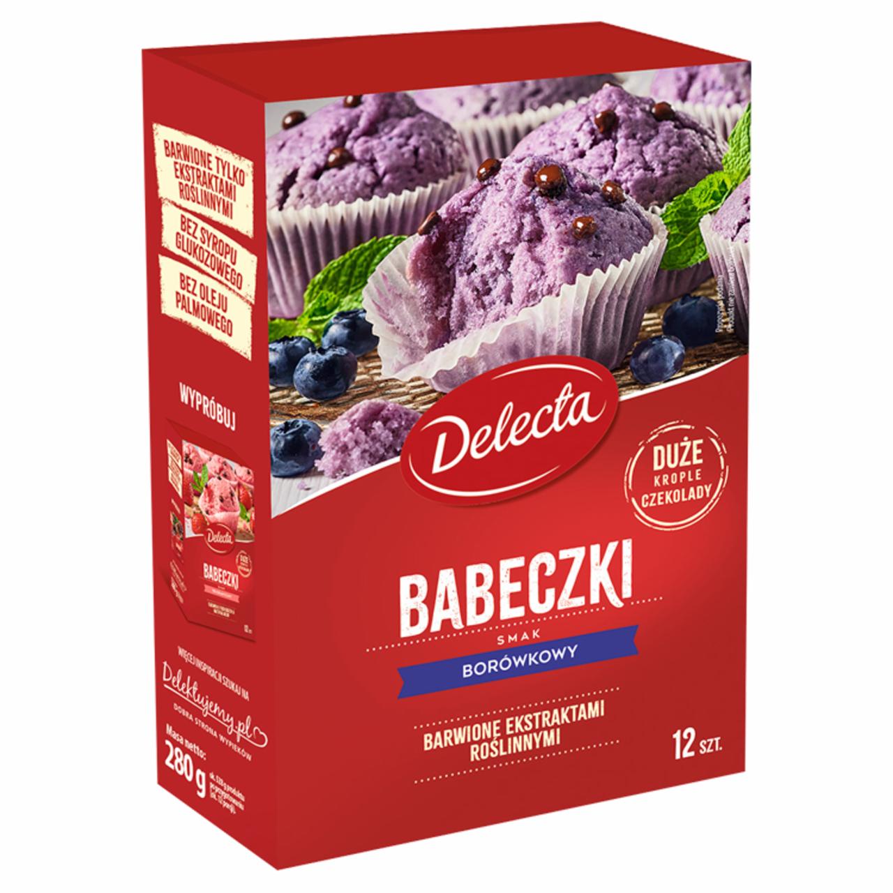 Zdjęcia - Delecta Babeczki smak borówkowy mieszanka do domowego wypieku ciasta 280 g