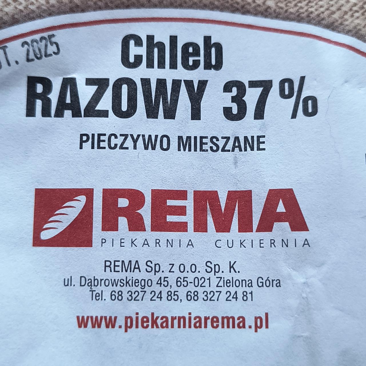 Zdjęcia - Chleb razowy 37% Rema