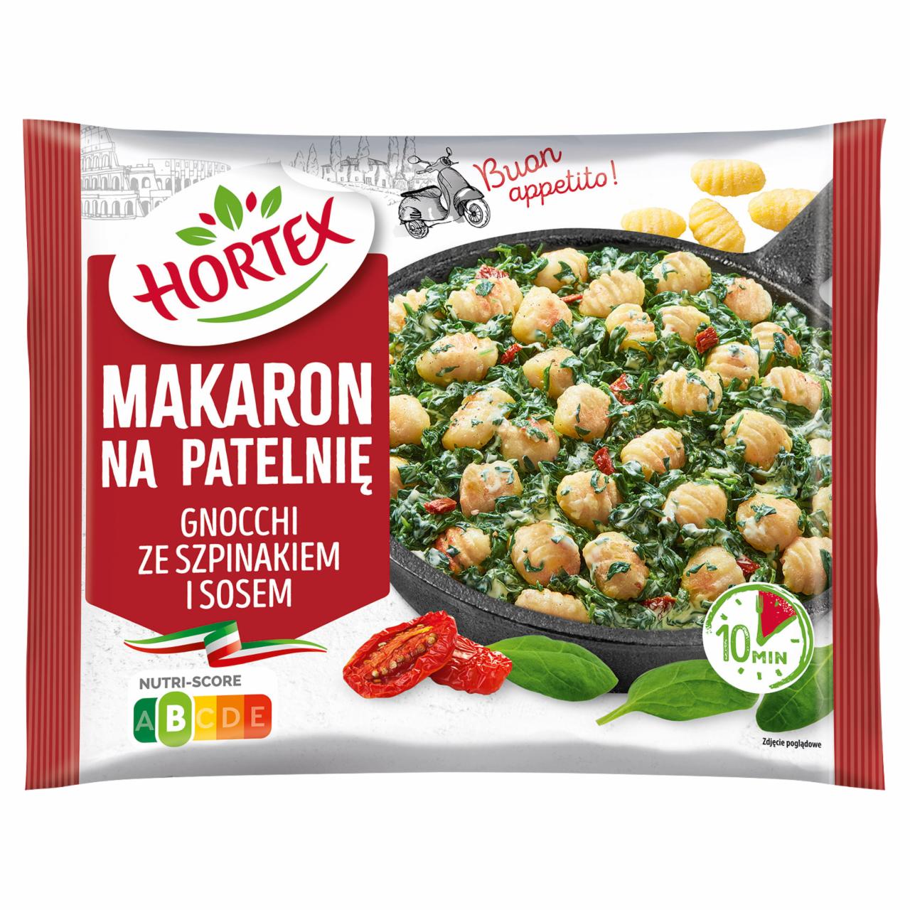 Zdjęcia - Hortex Makaron na patelnię gnocchi ze szpinakiem i sosem 450 g