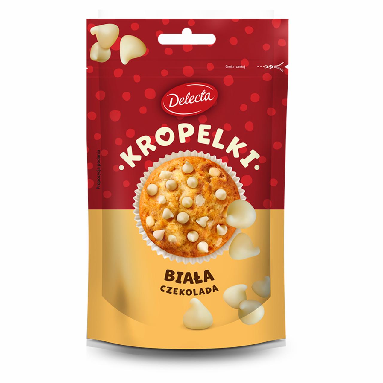 Zdjęcia - Delecta Kropelki biała czekolada 80 g