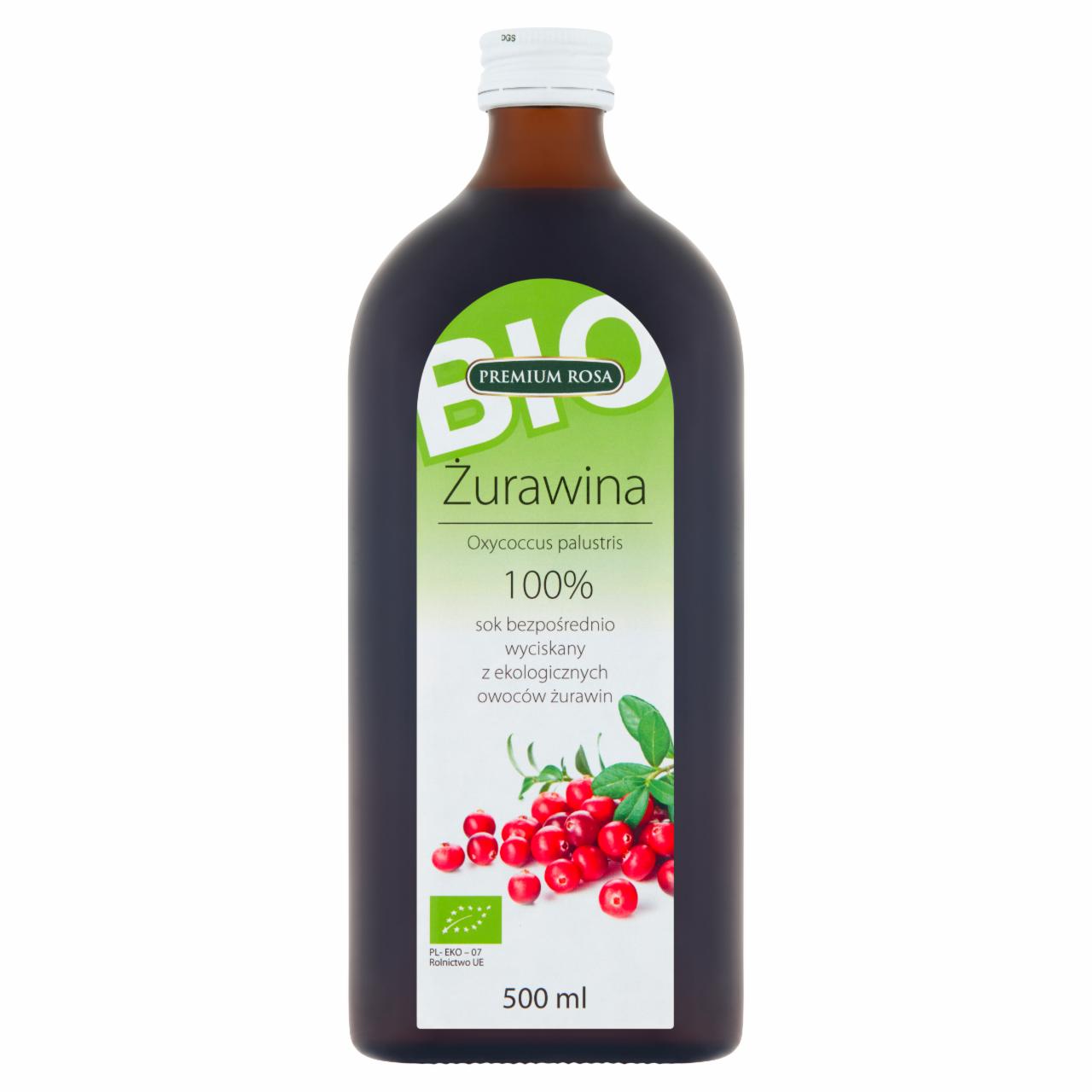 Zdjęcia - Premium Rosa Bio Sok bezpośrednio wyciskany z ekologicznych owoców żurawin 500 ml