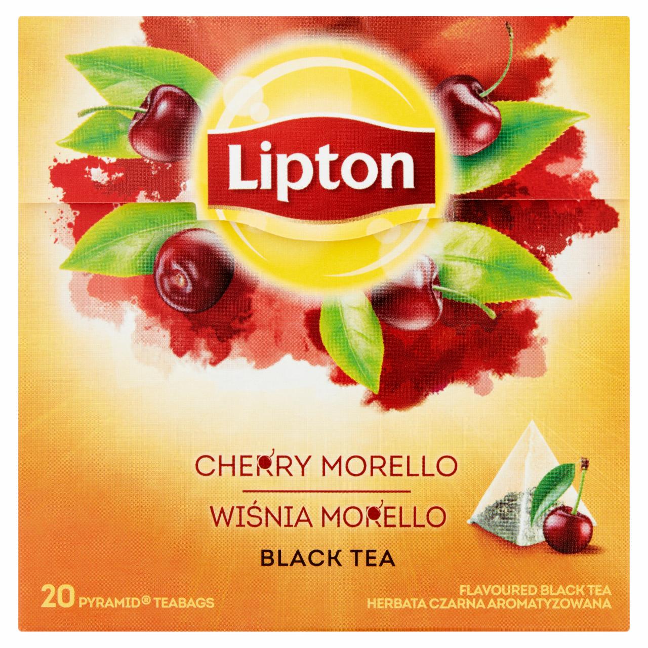 Zdjęcia - Lipton Herbata czarna aromatyzowana wiśnia Morello 34 g (20 torebek)