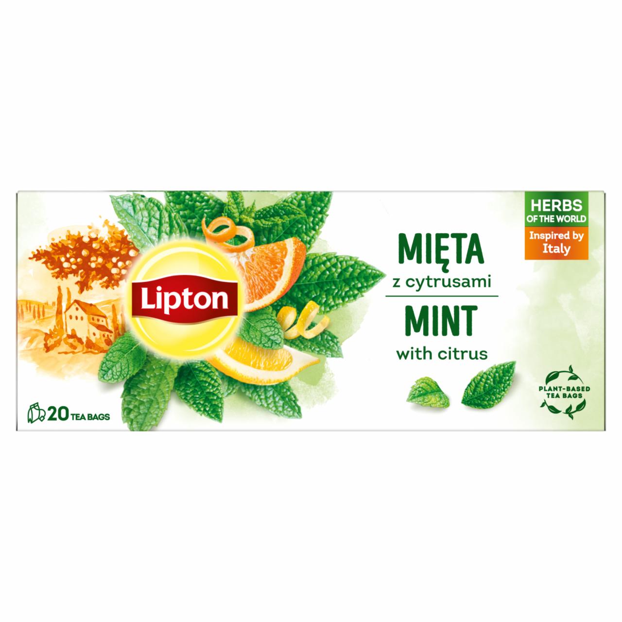 Zdjęcia - Lipton Herbatka ziołowa aromatyzowana mięta z cytrusami 26 g (20 torebek)