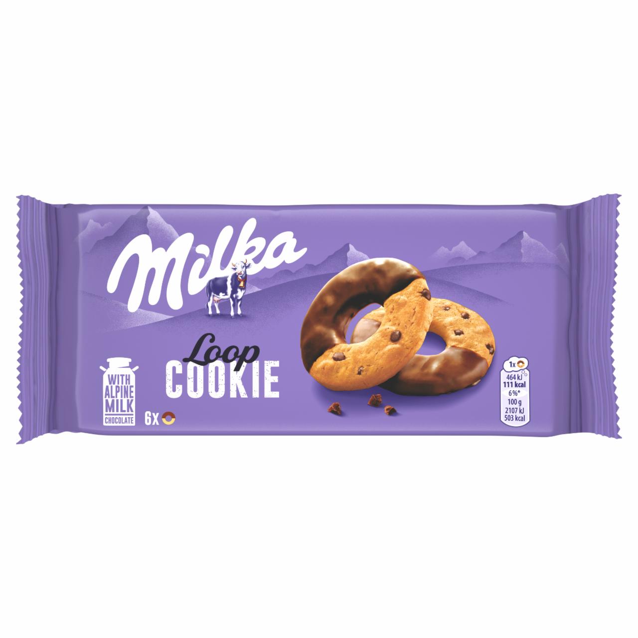 Zdjęcia - Milka Loop Cookie Ciastka z kawałkami czekolady 132 g (6 sztuk)